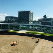 Vue sur le futur bâtiment de la RTS